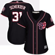 Wholesale Cheap Nationals #31 Max Scherzer Navy Blue Alternate Women's Stitched MLB Jersey
