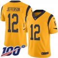 Wholesale Cheap Nike Rams #12 Van Jefferson Gold Youth Stitched NFL Limited Rush 100th Season Jersey