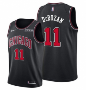 Wholesale Cheap Men\'s Chicago Bulls #11 DeMar DeRozan Black Edition Swingman Stitched Basketball Jersey