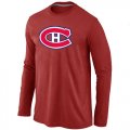 Wholesale Cheap NHL Montreal Canadiens Big & Tall Logo Long Sleeve T-Shirt Red