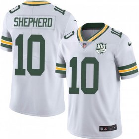 Wholesale Cheap Nike Packers #10 Darrius Shepherd White Men\'s 100th Season Stitched NFL Vapor Untouchable Limited Jersey