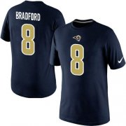 Wholesale Cheap Nike Los Angeles Rams #8 Sam Bradford Pride Name & Number NFL T-Shirt Blue