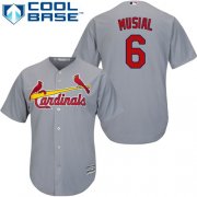 Wholesale Cheap Cardinals #6 Stan Musial Grey Cool Base Stitched Youth MLB Jersey