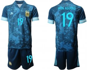 Wholesale Cheap Men 2020-2021 Season National team Argentina away blue 19 Soccer Jersey