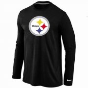 Wholesale Cheap Nike Pittsburgh Steelers Logo Long Sleeve T-Shirt Black