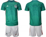 Wholesale Men's Mexico Blank Green Home Soccer Jersey Suit
