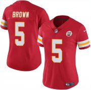 Cheap Women's Kansas City Chiefs #5 Hollywood Brown Red Vapor Untouchable Limited Football Stitched Jersey(Run Small)