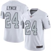 Wholesale Cheap Nike Raiders #24 Marshawn Lynch White Youth Stitched NFL Limited Rush Jersey