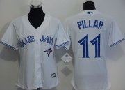 Wholesale Cheap Blue Jays #11 Kevin Pillar White Women's Home Stitched MLB Jersey