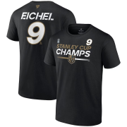 Wholesale Cheap Men's Vegas Golden Knights #9 Jack Eichel Black 2023 Stanley Cup Champions Pro Name & Number T-Shirt