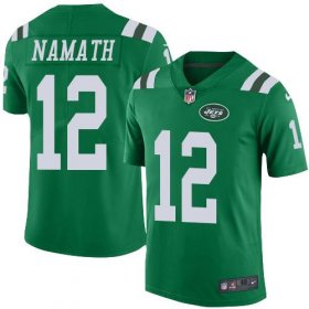 Wholesale Cheap Nike Jets #12 Joe Namath Green Men\'s Stitched NFL Elite Rush Jersey