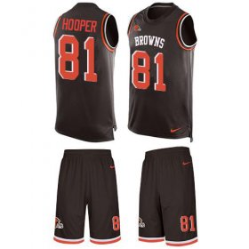Wholesale Cheap Nike Browns #81 Austin Hooper Brown Team Color Men\'s Stitched NFL Limited Tank Top Suit Jersey