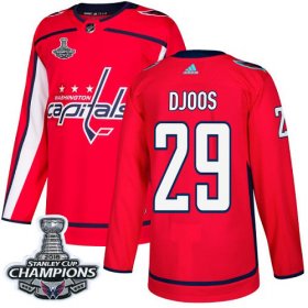 Wholesale Cheap Adidas Capitals #29 Christian Djoos Red Home Authentic Stanley Cup Final Champions Stitched NHL Jersey