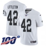 Wholesale Cheap Nike Raiders #42 Cory Littleton White Men's Stitched NFL 100th Season Vapor Untouchable Limited Jersey