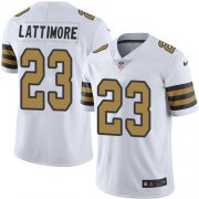 Wholesale Cheap Nike Saints #23 Marshon Lattimore White Men's Stitched NFL Limited Rush Jersey