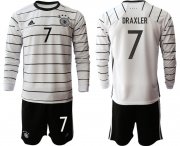 Wholesale Cheap Men 2021 European Cup Germany home white Long sleeve 7 Soccer Jersey1