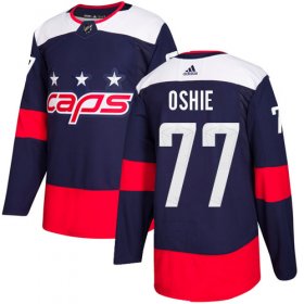 Wholesale Cheap Adidas Capitals #77 T.J. Oshie Navy Authentic 2018 Stadium Series Stitched NHL Jersey