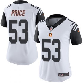 Wholesale Cheap Nike Bengals #53 Billy Price White Women\'s Stitched NFL Limited Rush Jersey
