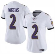 Cheap Women's Baltimore Ravens #2 Nate Wiggins White 2024 Draft Football Jersey(Run Small)