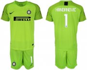 Wholesale Cheap Inter Milan #1 Handanovic Shiny Green Goalkeeper Soccer Club Jersey