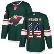 Wholesale Cheap Adidas Wild #14 Joel Eriksson Ek Green Home Authentic USA Flag Stitched NHL Jersey