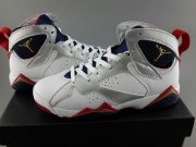 Wholesale Cheap Air Jordan 7 For Womens Shoes White/silver-red-blue