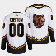 Wholesale Cheap Men's Boston Bruins Custom White 2022 Reverse Retro Stitched Jersey