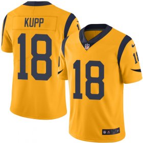 Wholesale Cheap Nike Rams #18 Cooper Kupp Gold Men\'s Stitched NFL Limited Rush Jersey