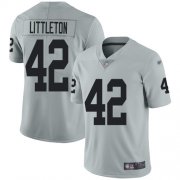 Wholesale Cheap Nike Raiders #42 Cory Littleton Silver Men's Stitched NFL Limited Inverted Legend Jersey