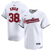 Cheap Men's Cleveland Guardians #38 Steven Kwan White Home Limited Baseball Stitched Jersey