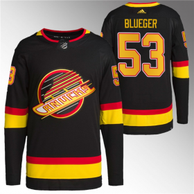 Wholesale Cheap Men\'s Vancouver Canucks #53 Teddy Blueger Black Retro Stitched Jersey