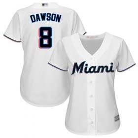 Wholesale Cheap Marlins #8 Andre Dawson White Home Women\'s Stitched MLB Jersey