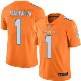 Wholesale Cheap Nike Dolphins #1 Tua Tagovailoa Orange Men\'s Stitched NFL Limited Rush Jersey