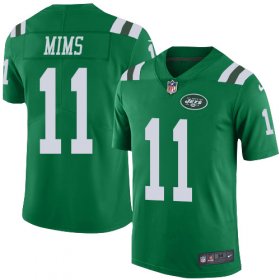 Wholesale Cheap Nike Jets #11 Denzel Mim Green Men\'s Stitched NFL Limited Rush Jersey