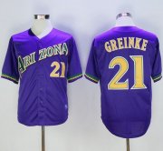Wholesale Cheap Diamondbacks #21 Zack Greinke Purple Cooperstown Stitched MLB Jersey