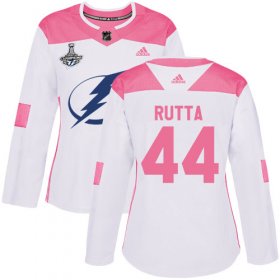 Cheap Adidas Lightning #44 Jan Rutta White/Pink Authentic Fashion Women\'s 2020 Stanley Cup Champions Stitched NHL Jersey
