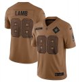 Wholesale Cheap Men's Dallas Cowboys #88 CeeDee Lamb 2023 Brown Salute To Service Limited Football Stitched Jersey