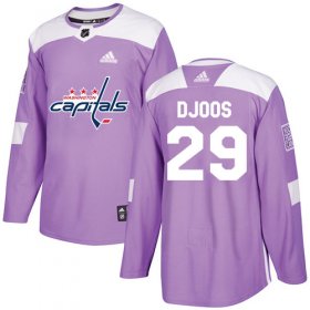 Wholesale Cheap Adidas Capitals #29 Christian Djoos Purple Authentic Fights Cancer Stitched NHL Jersey