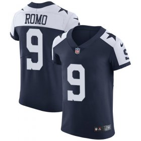 Wholesale Cheap Nike Cowboys #9 Tony Romo Navy Blue Thanksgiving Men\'s Stitched NFL Vapor Untouchable Throwback Elite Jersey