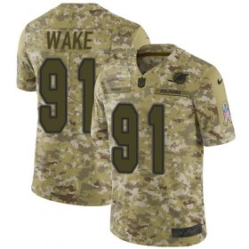 Wholesale Cheap Nike Dolphins #91 Cameron Wake Camo Men\'s Stitched NFL Limited 2018 Salute To Service Jersey