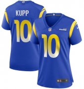 Wholesale Cheap Women's Los Angeles Rams #10 Cooper Kupp Royal Vapor Untouchable Limited Stitched Jersey(Run Small)