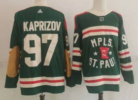 Wholesale Cheap Men\'s Minnesota Wild #97 Kirill Kaprizov Green 2022 Winter Classic Adidas Stitched NHL Jersey