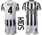Wholesale Cheap Youth 2021-2022 Club Juventus home white 4 Adidas Soccer Jersey