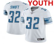 Wholesale Cheap Youth Detroit Lions #32 DAndre Swift White Vapor Untouchable Limited Stitched NFL Jersey