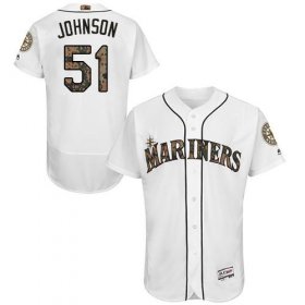Wholesale Cheap Mariners #51 Randy Johnson White Flexbase Authentic Collection Memorial Day Stitched MLB Jersey