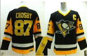 Wholesale Cheap Penguins #87 Sidney Crosby Black CCM Throwback Autographed Stitched NHL Jersey