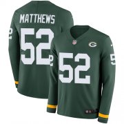Wholesale Cheap Nike Packers #52 Clay Matthews Green Team Color Men's Stitched NFL Limited Therma Long Sleeve Jersey