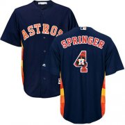 Wholesale Cheap Astros #4 George Springer Navy Blue Team Logo Fashion Stitched MLB Jersey