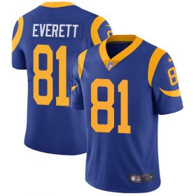 Wholesale Cheap Nike Rams #81 Gerald Everett Royal Blue Alternate Youth Stitched NFL Vapor Untouchable Limited Jersey