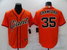 Wholesale Cheap Men\'s San Francisco Giants #35 Brandon Crawford Orange Stitched MLB Cool Base Nike Jersey